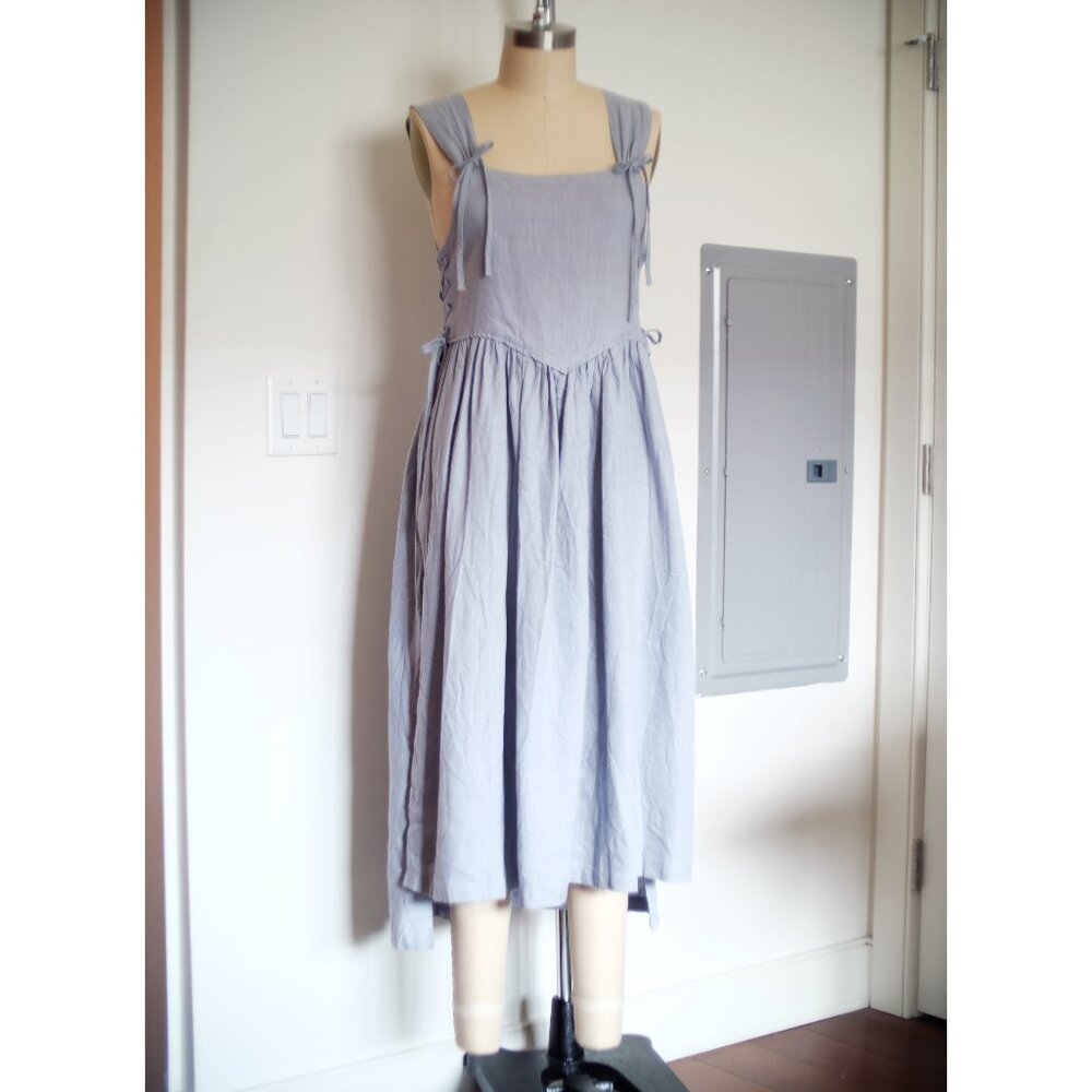 Alice pinafore dress (100%) linen fabric , dress - Picture 4 of 9